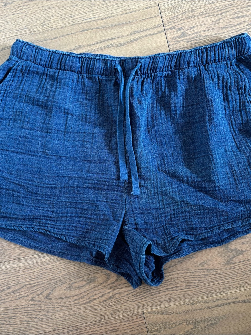 Aritzia Navy Blue Double Gauze Cotton Lounge Shorts